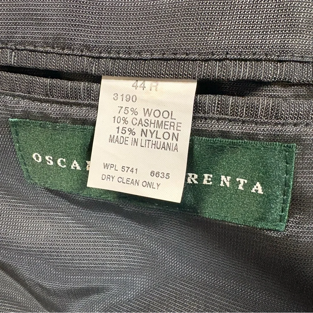 Oscar De La Renta Blazer Men Sz 44R Gray Wool Cashmere Blend Sport Coat